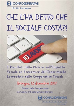 CHI L'HA DETTO CHE IL SOCIALE COSTA?