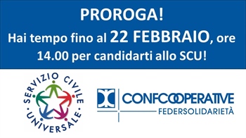 PROROGA! HAI TEMPO FINO ALL 22 FEBBRAIO, ORE 14.00, PER CANDIDARTI ALLO SCU CON CONFCOOPERATIVE!